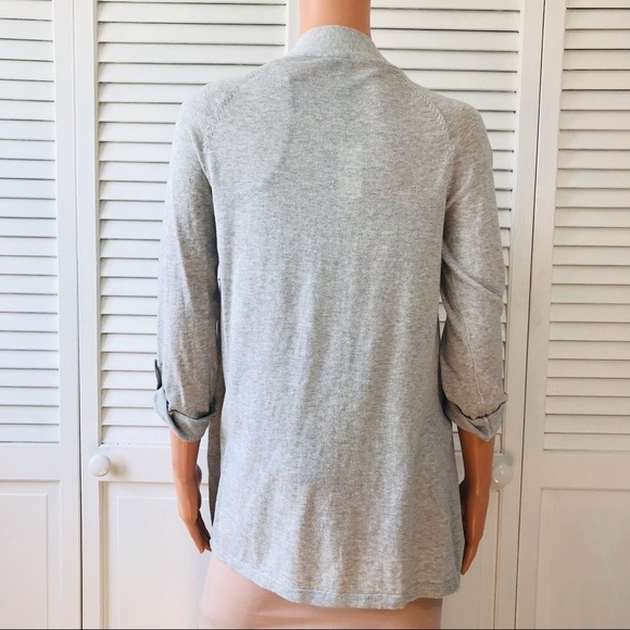 EXPRESS Gray Cotton Open Front Cardigan Size Medium - Picture 7 of 7